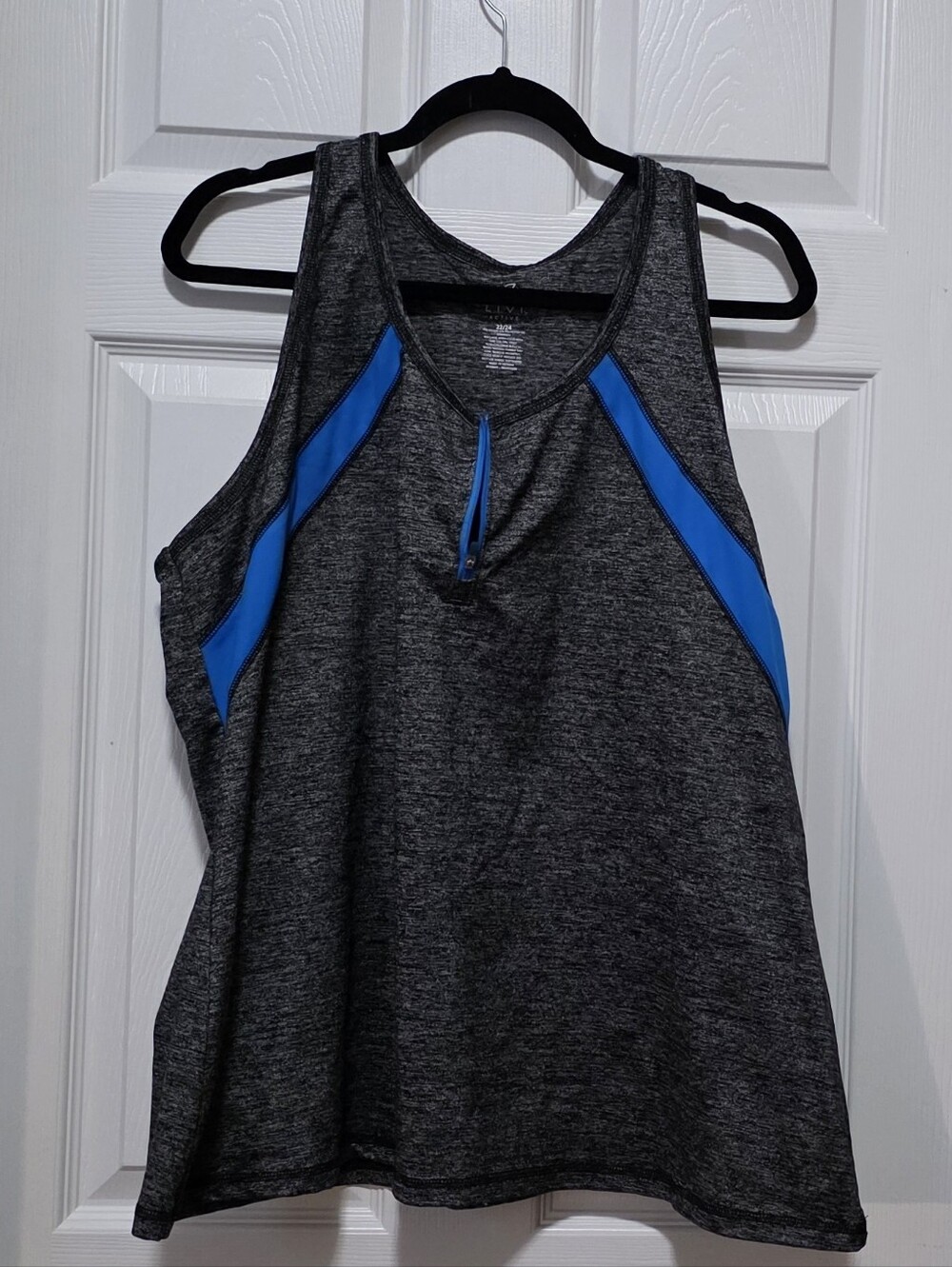 Livi Active Gray Tank Top with Blue Panels